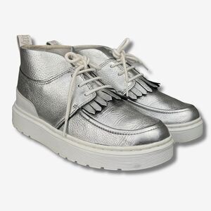 Dr Martens Shoes Jemima Womens Sz 5 Silver Kiltie Chukka Leather Moc Boots